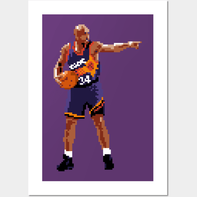 Charles Barkley setting up the offense Pixel Wall Art by qiangdade